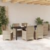 vidaXL Garten Essgruppe 7 pcs Beige Poly-Rattan