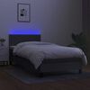 vidaXL Boxspringbett mit Matratze & LED Dunkelgrau 90x200 cm Stoff
