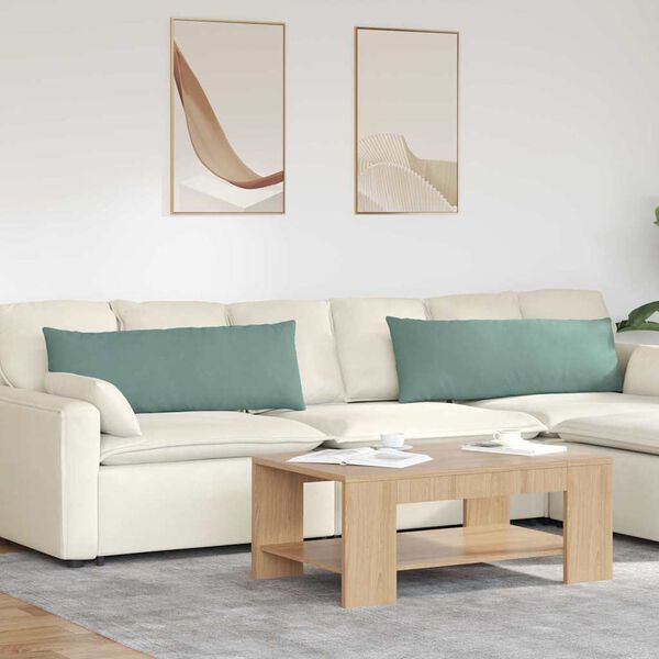 vidaXL Sofakissen 2 St&uuml;ck Meergr&uuml;n 120 x 40 cm Cordstoff