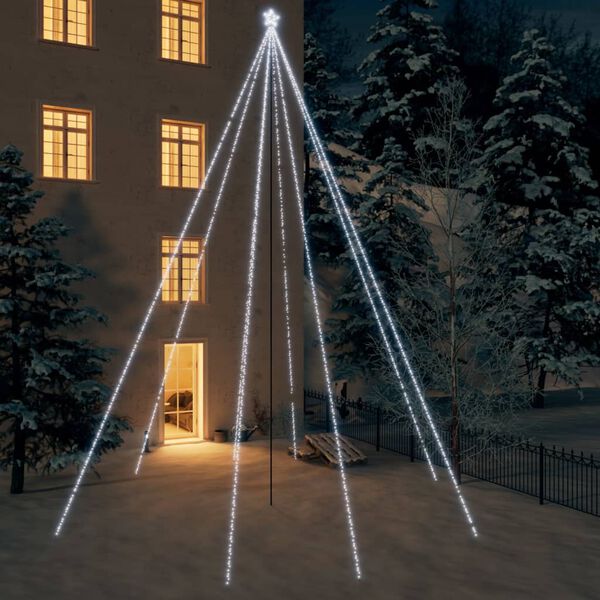 vidaXL LED Weihnachtsbaum Indoor Outdoor 1300 LEDs Kaltweiß 8 m
