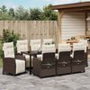 vidaXL Garten Essgruppe mit Kissen 9 pcs Braun Poly-Rattan