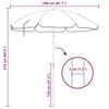 vidaXL Strandparasol Blau und Wei&szlig; 206 x 206 x 212 cm