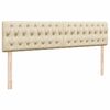 vidaXL Ottoman-Bett mit Matratzen Creme 200x200 cm Stoff
