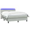 vidaXL Boxspringbett mit Matratze & LED Hellgrau 140x220 cm Samt