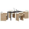 vidaXL Garten Essgruppe 5 pcs Beige Poly-Rattan