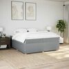vidaXL Boxspringbett mit Matratze Hellgrau 200x200 cm Stoff