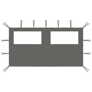 vidaXL Pavillon-Seitenwand mit Fenstern 4x2 m Anthrazit