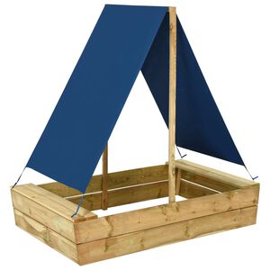 vidaXL Sandkasten mit Dach 80x60x97,5 cm Impr&auml;gniertes Kiefernholz