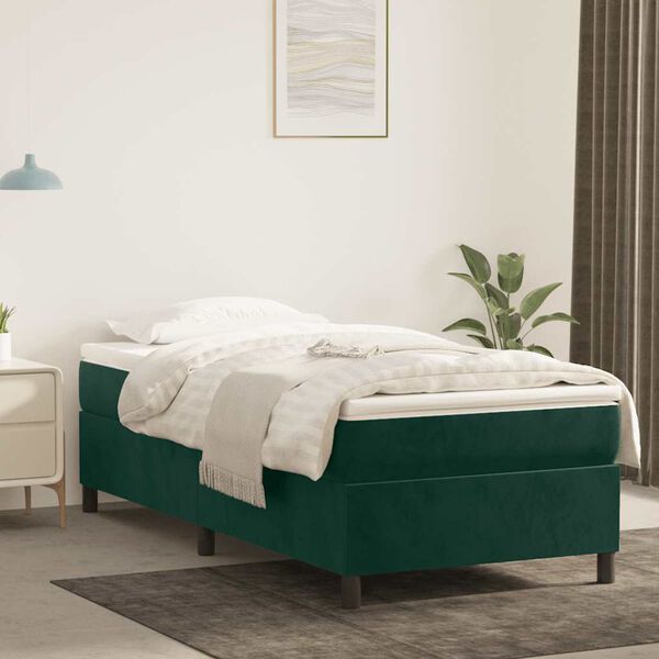 vidaXL Boxspringbettgestell Dunkelgr&uuml;n 90x190 cm Samt