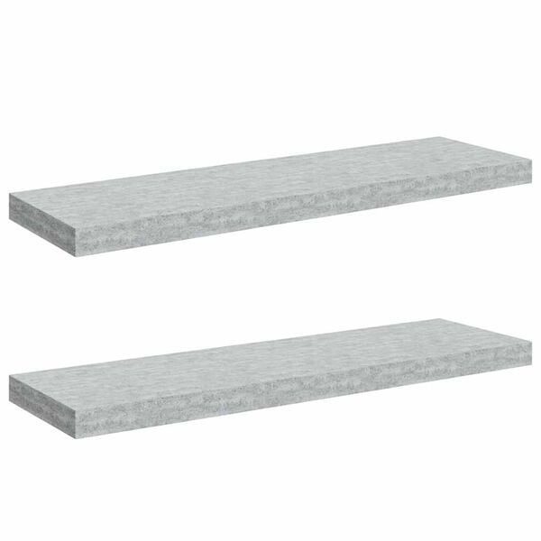 vidaXL Schweberegale 2 Stk. Betongrau 80x23,5x3,8 cm MDF