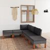 vidaXL 6-tlg. Garten-Lounge-Set mit Kissen Poly Rattan Grau