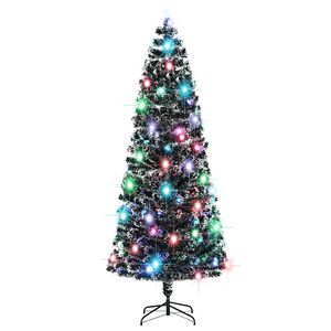 vidaXL Vorbeleuchteter Weihnachtsbaum mit St&auml;nder und LED 240 cm Glasfaser