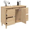 vidaXL Waschbeckenunterschrank Sonoma-Eiche 80x33x60 cm Holzwerkstoff