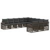 vidaXL Gartensofa-set 11 stk. Grau und Dunkelgrau Poly-Rattan