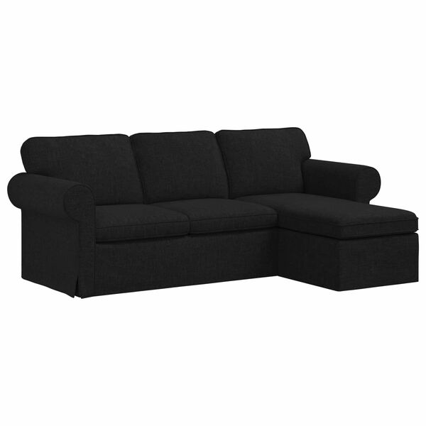 vidaXL Sofa Schwarz Gesamtabmessungen: 215 x 138 x 80 cm (B x T x H)