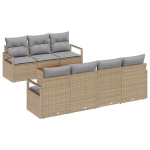 vidaXL Garten-Sofa-Set 8 pcs Beige und Hellgrau