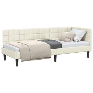 vidaXL Eckbettgestell Creme 80 x 200 cm Samt