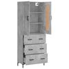 vidaXL Highboard Betongrau 69,5x34x180 cm Holzwerkstoff
