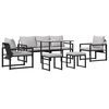 vidaXL Garten-Sofa-Set 6 pcs Schwarz Stahl