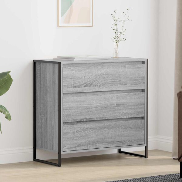 vidaXL Sideboard Graues Sonoma 79 x 36 x 75.5 cm Holzwerkstoff