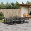vidaXL 13-tlg. Garten-Essgruppe mit Kissen Schwarz Poly Rattan