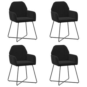 vidaXL Esszimmerst&uuml;hle 4 stk. Samt Schwarz 55 x 50 x 84 cm