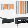 vidaXL Einziehbare Markise Mehrfarbig 350 x 250 cm Stoff und Metall