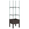 vidaXL Pflanzk&uuml;bel mit Rankgitter Braun 40x40x142,5 cm PP