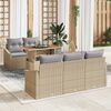 vidaXL Garten Essgruppe mit Kissen Beige und Grau 100 x 55 x 73 cm