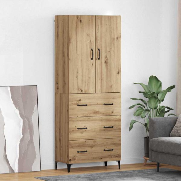 vidaXL Highboard Artisan-Eiche 69,5 x 34 x 180 cm Holzwerkstoff