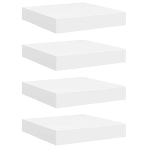vidaXL Schweberegale 4 Stk. Wei&szlig; 23x23,5x3,8 cm MDF