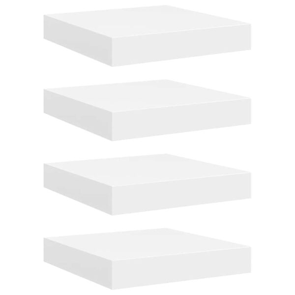 vidaXL Schweberegale 4 Stk. Wei&szlig; 23x23,5x3,8 cm MDF