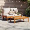 vidaXL Gartensofa ohne Armlehnen mit Kissen 2-Sitzer Massivholz Akazie