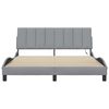 vidaXL Bettgestell ohne Matratze "Hanko" Hellgrau 160x200 cm Stoff