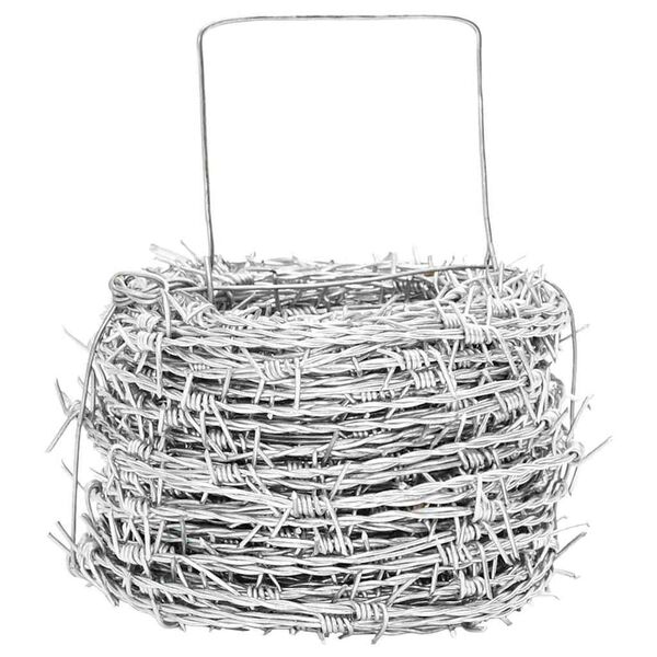 vidaXL Stacheldraht Silber 100 m Feuerverzinkt Stahl