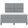 vidaXL Boxspringbett mit Matratze mit LED Hellgrau 160 x 200 cm Stoff