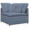 vidaXL Modulares Sofa mit Fußhocker Kissen Cordstoff Blau