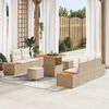 vidaXL Gartensofa-set 8 pcs Beige Poly-Rattan