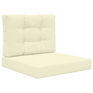 vidaXL Sofakissen f&uuml;r drau&szlig;en 2 pcs Creme Polyester