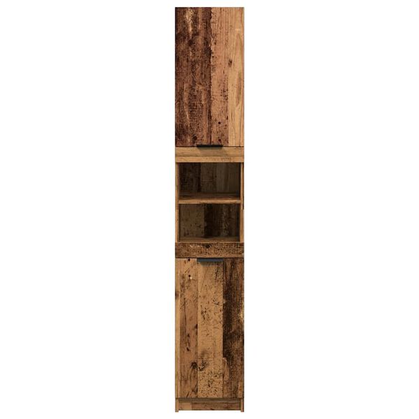 vidaXL Badschrank Altholz-Optik 32x34x188,5 cm Holzwerkstoff