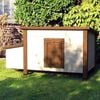 @Pet H&uuml;hnerstall Outdoor 136x74,5x75 cm Holz Wei&szlig; und Braun