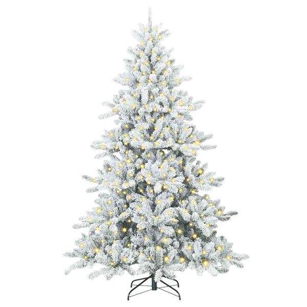 vidaXL K&uuml;nstlicher klappbarer Weihnachtsbaum Wei&szlig; 180 cm PVC und Stahl
