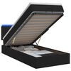 vidaXL Ottoman-Bett mit Matratze und LED Schwarz 90 x 190 cm Stoff
