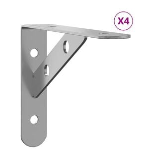 vidaXL Regaltr&auml;ger 4 Stk. 15x2,5x11,5 cm Silbern Edelstahl