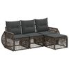 vidaXL Gartensofa-set 4 pcs Grau und Dunkelgrau Poly-Rattan