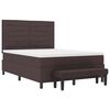 vidaXL Boxspringbett mit Matratze Dunkelbraun 160 x 200 cm Stoff