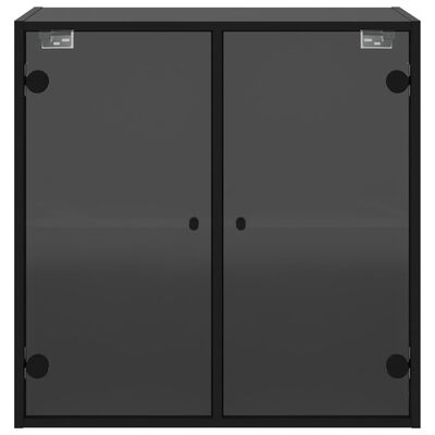 vidaXL Wandschrank mit Glastüren Schwarz 68x37x68,5 cm