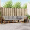 vidaXL Outdoor-Sofagarnitur mit Kissen 6 pcs Nat&uuml;rlich und Hellgrau