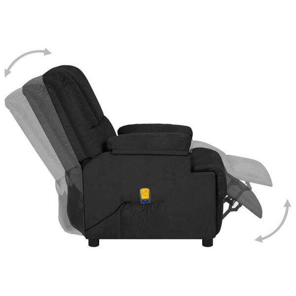 vidaXL Massagesessel Schwarz Wildleder-Optik