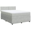 vidaXL Boxspringbett mit Matratze Hellgrau 160x200 cm Samt